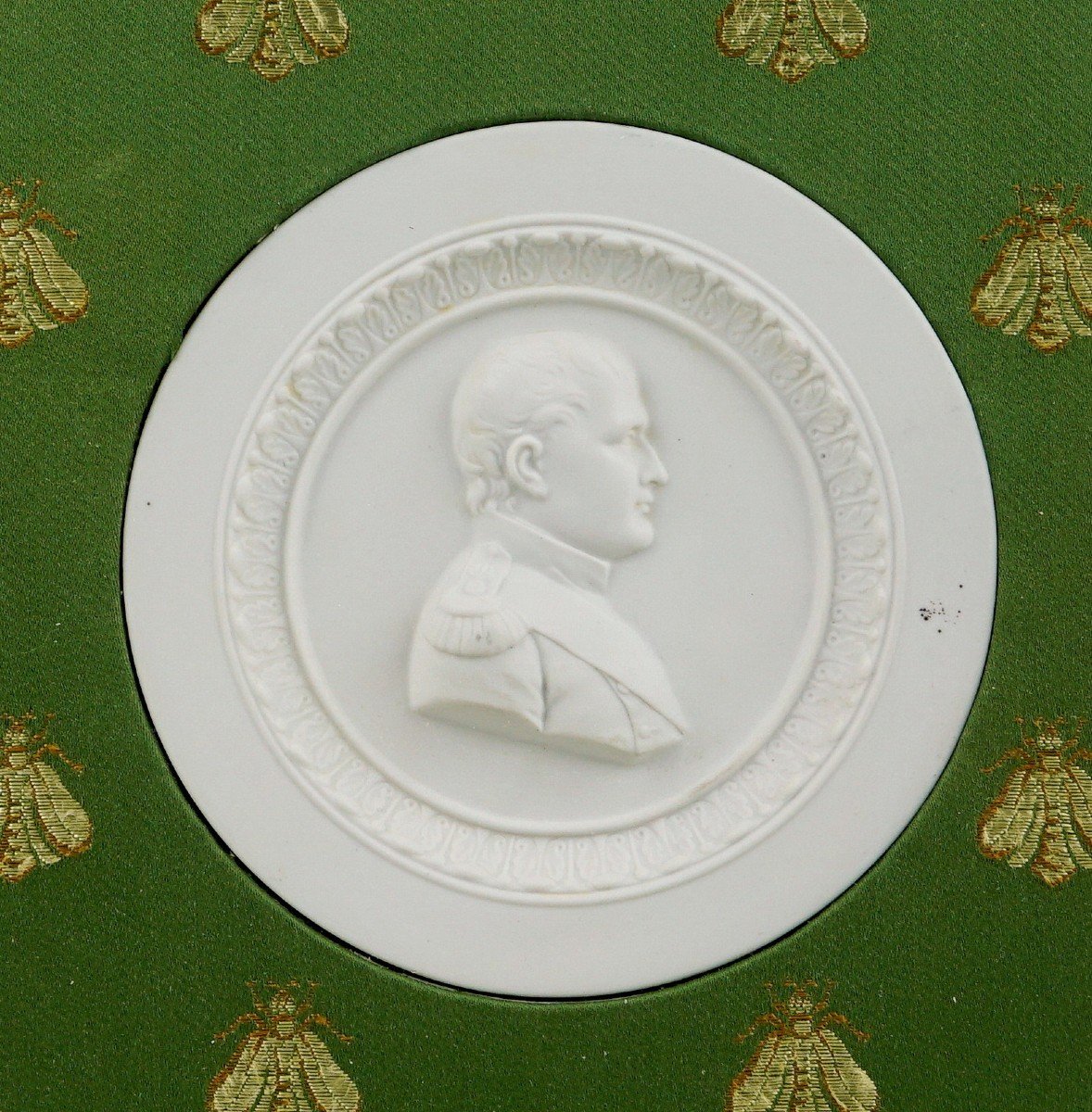 Grand Medaillon En Biscuit De Porcelaine De Paris - Napoleon 1er Empereur Des Francais En Biscuit de porcelaine - Ep. XIXe-photo-3