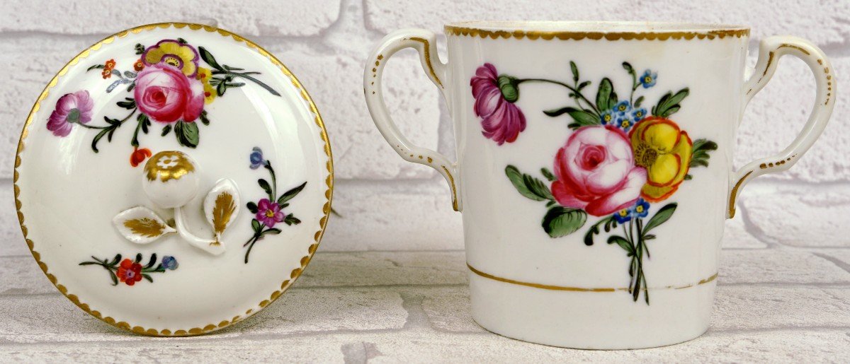 Trembleuse Cup With 2 Handles In Limoges Porcelain - Manufacture Du Comte d'Artois - Ep. XVIII-photo-3