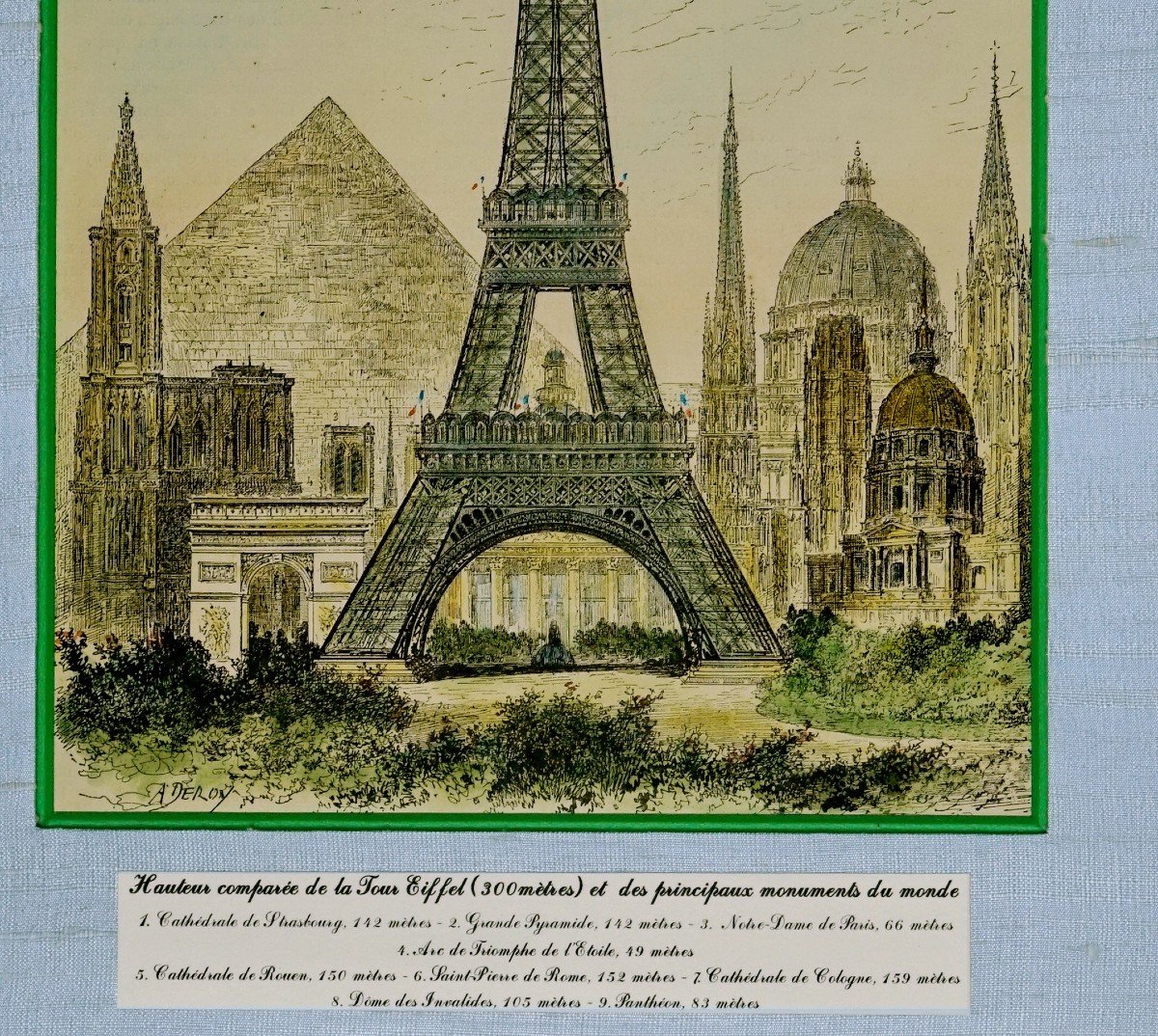 La Tour Eiffel - Comparee Aux Principaux Monuments Du Monde (lithographie / Gravure) - Ep. Fin XIXe-photo-4