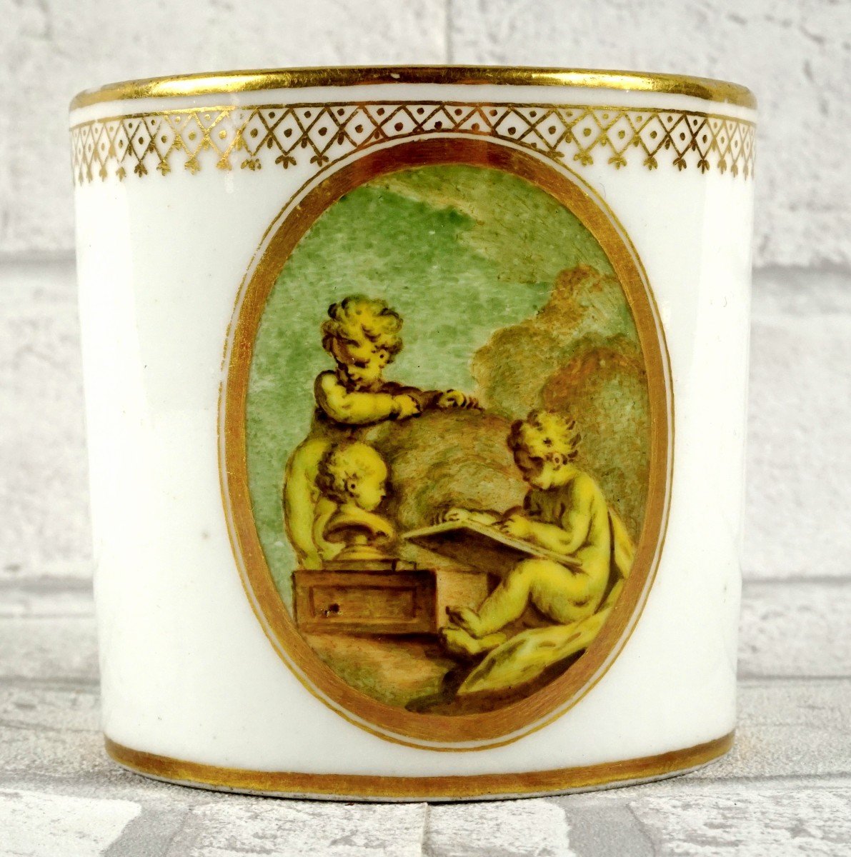 Rare Tasse Litron Et Sa Soucoupe En Porcelaine De Lille - Manufacture Au Dauphin - Ep. XVIIIe-photo-2
