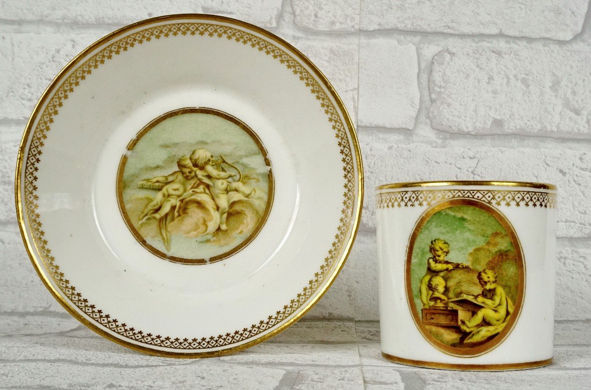 Rare Tasse Litron Et Sa Soucoupe En Porcelaine De Lille - Manufacture Au Dauphin - Ep. XVIIIe-photo-3