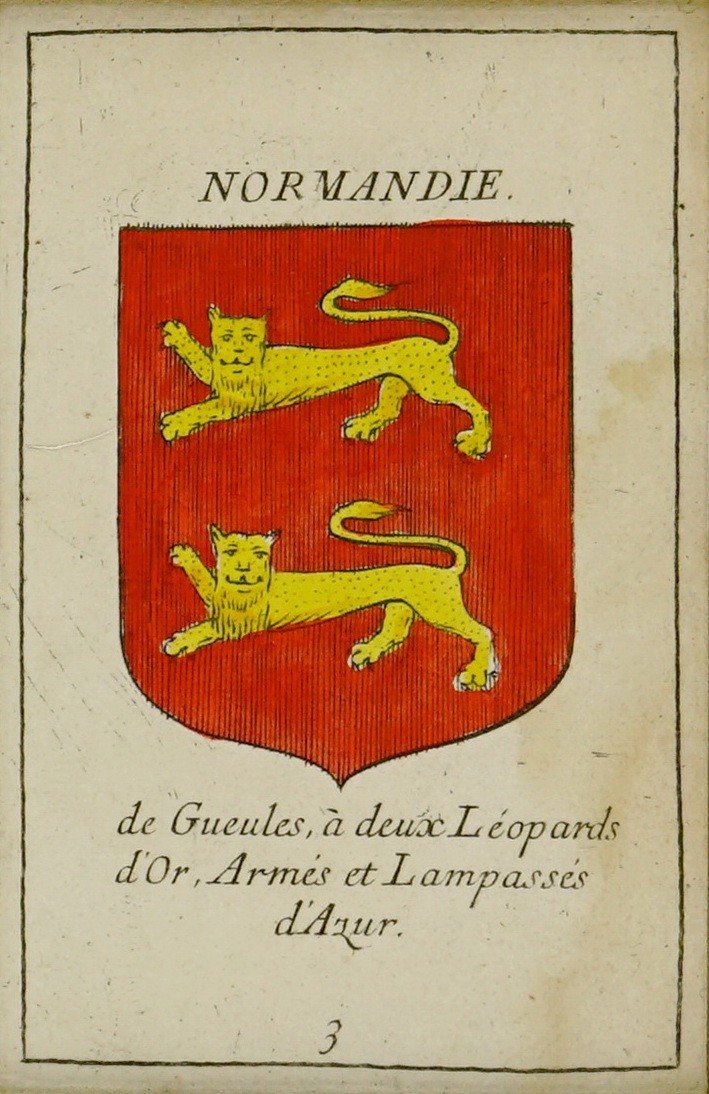 Rare Engraving Of Normandy Accompanied By Its Coat Of Arms - Ep. Late 17th Century (circa 1680)-photo-4