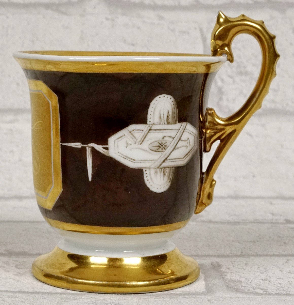 Cup And Saucer In Paris Porcelain - Atelier De Paris Rue De Taranne - Ep. Empire-photo-3