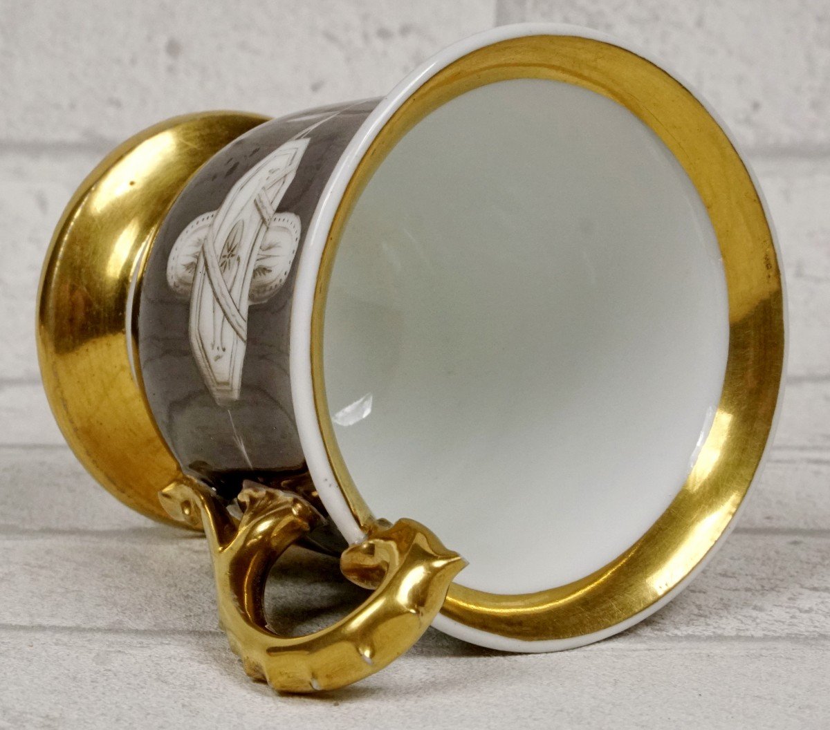 Cup And Saucer In Paris Porcelain - Atelier De Paris Rue De Taranne - Ep. Empire-photo-1