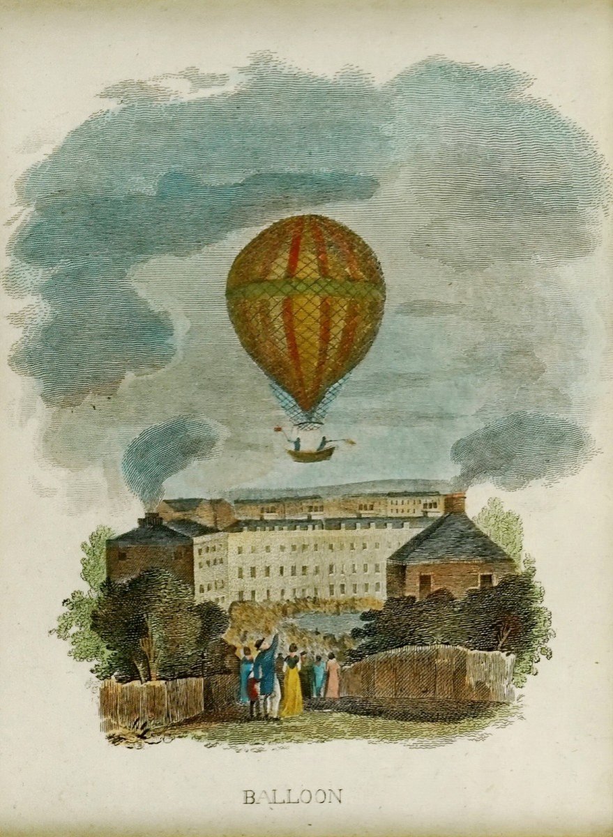 Rare Gravure "balloon" (mongolfiere / Ballon) - Ep. 1ere Moitie XIXe-photo-3