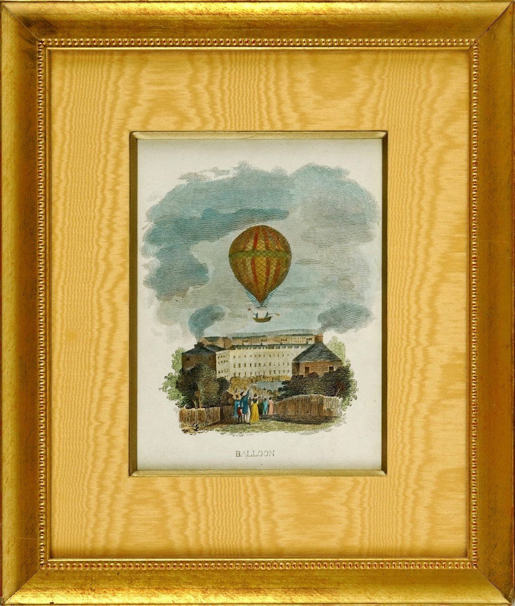 Rare Gravure "balloon" (mongolfiere / Ballon) - Ep. 1ere Moitie XIXe