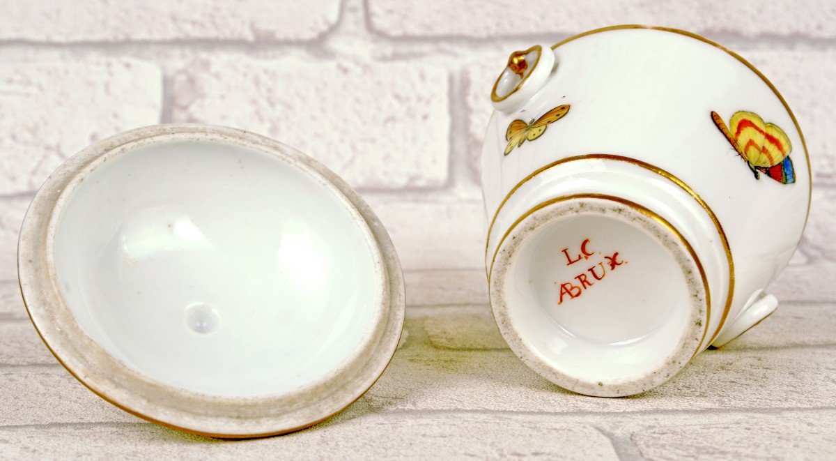 Sugar Bowl (sugar Pot) And Its Lid In Brussels Porcelain - Atelier De Louis Crette - E-photo-3