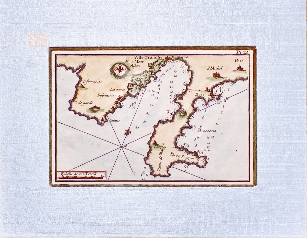 Rare Marine Map Engraving - Plan Of The Bay Of Villefranche Sur Mer - Ep.-photo-4