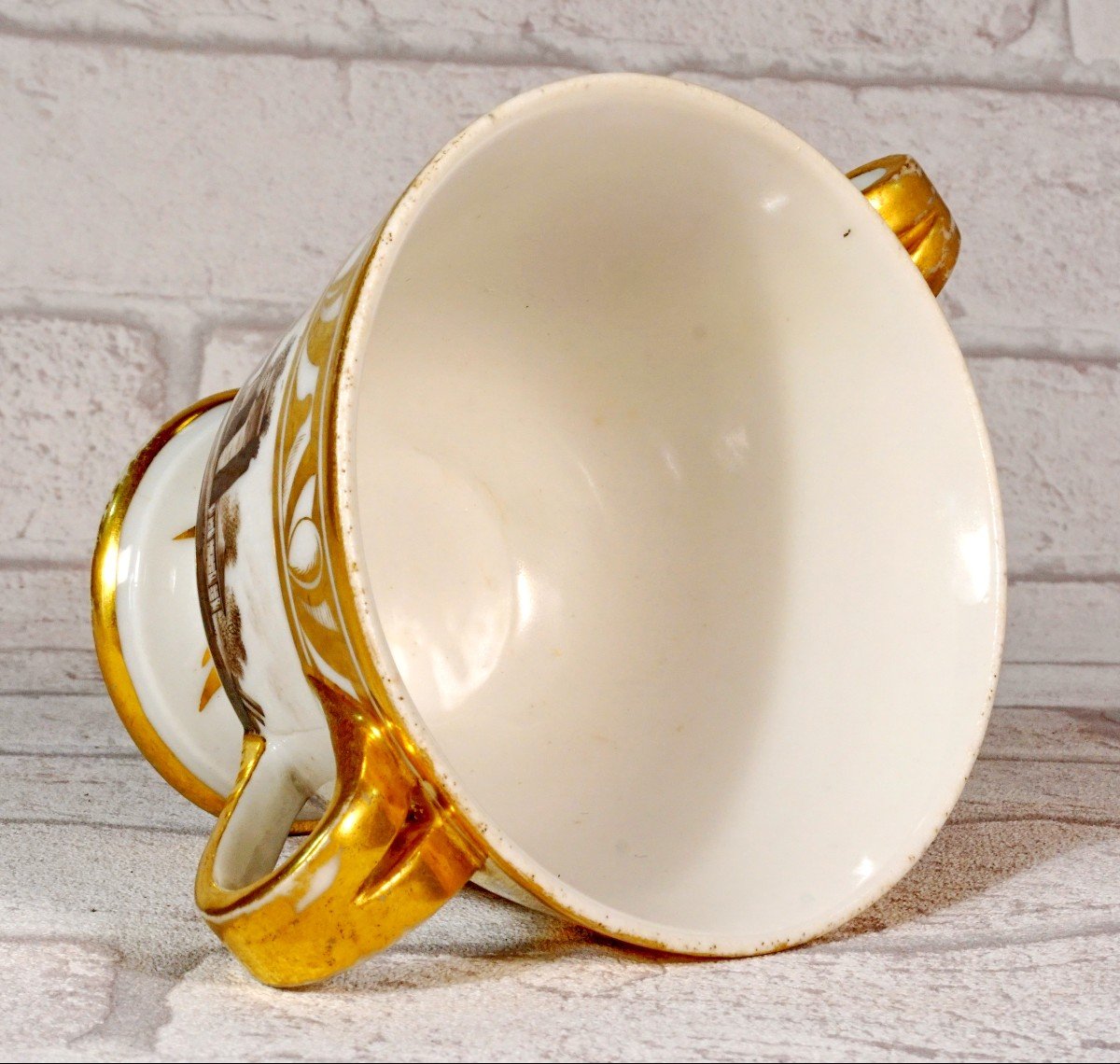 Large Chocolate Cup And Saucer In Paris Porcelain - Late 18th Century-photo-3