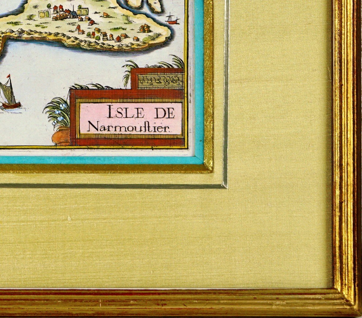 Rare Engraving Of The Island Of Narmoustier (island Of Noirmoutier) - Ep. 17th-photo-2