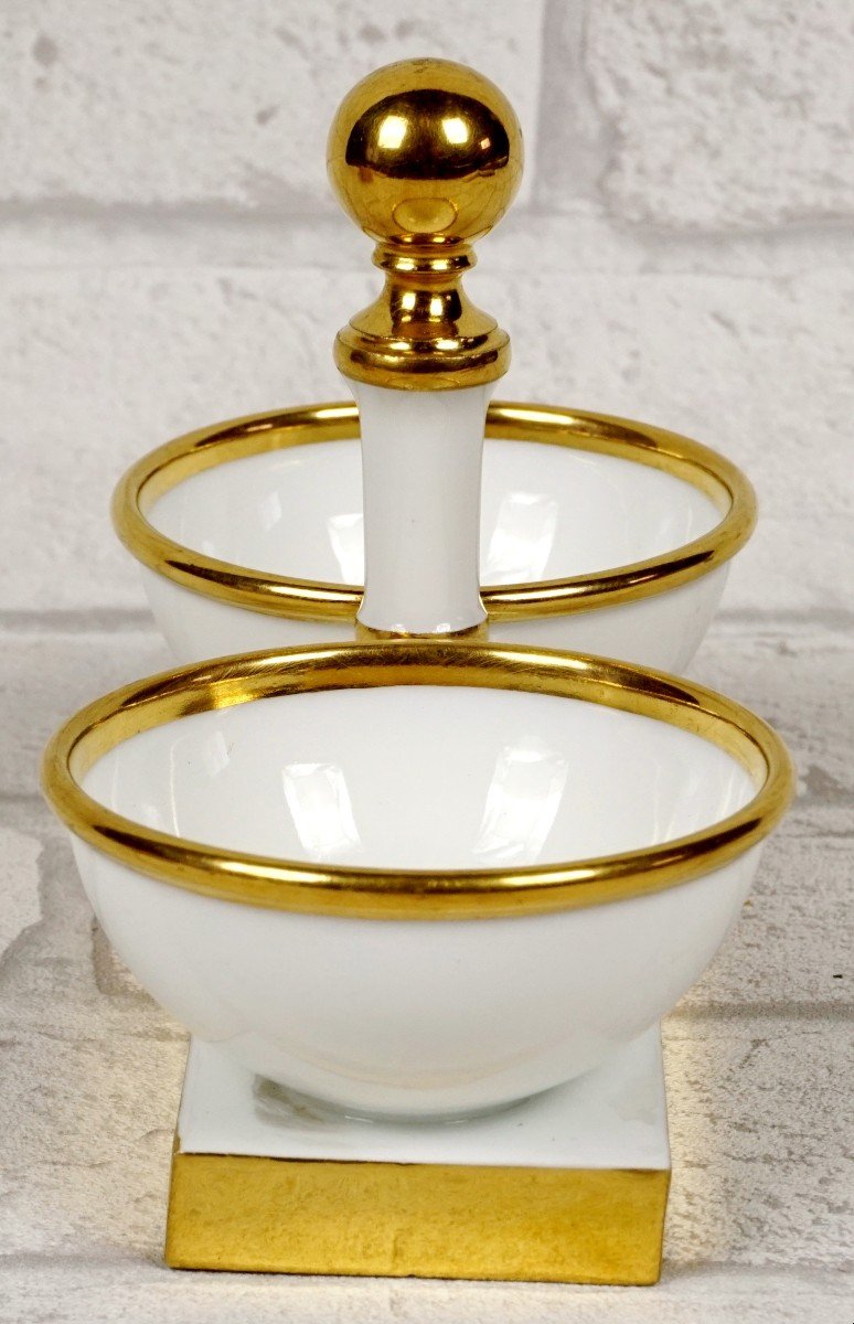 Saliere - Saleron Double En Porcelaine De Sevres - Manufacture Royale - Ep. Debut XIXe -photo-3