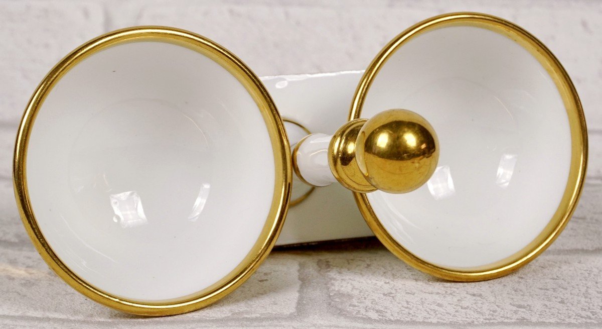 Saliere - Saleron Double En Porcelaine De Sevres - Manufacture Royale - Ep. Debut XIXe -photo-2