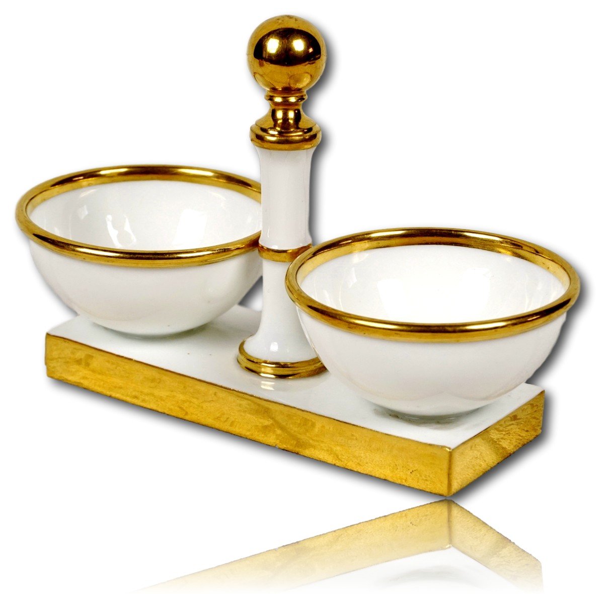 Saliere - Saleron Double En Porcelaine De Sevres - Manufacture Royale - Ep. Debut XIXe 