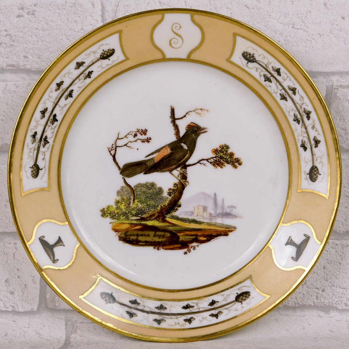 Belle Assiette En Porcelaine De Paris - Atelier De Halley - époque Consulat / Empire-photo-3