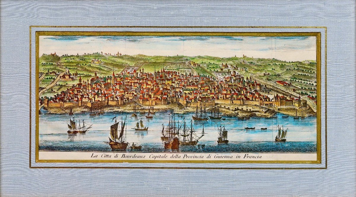 Gravure Panoramique De La  Ville  De Bordeaux - Ep. Milieu XVIIIe-photo-4