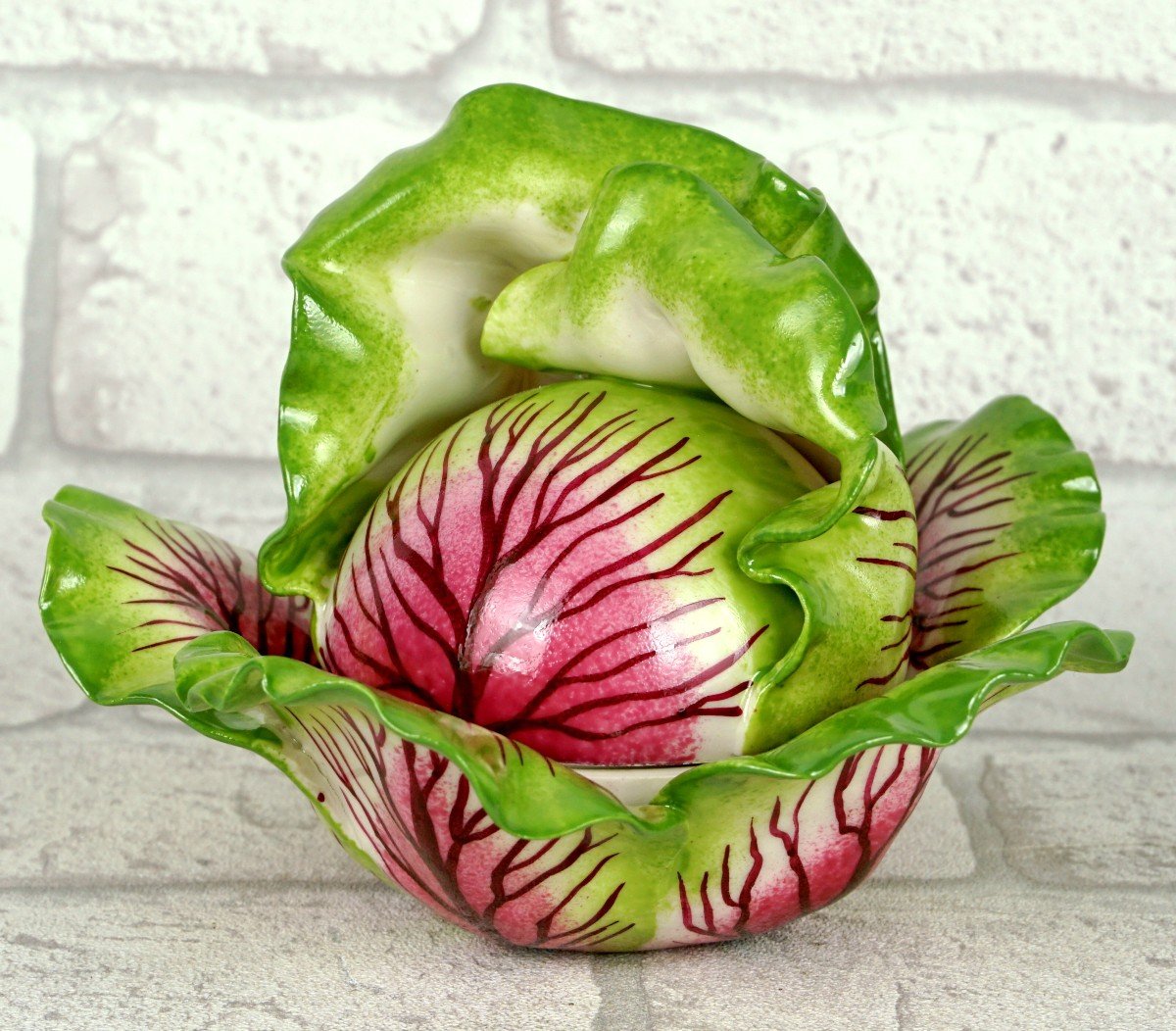 Meissen Pink Cabbage Shaped Box - Trompe l'Oeil Porcelain By Didier Gardillou -photo-3