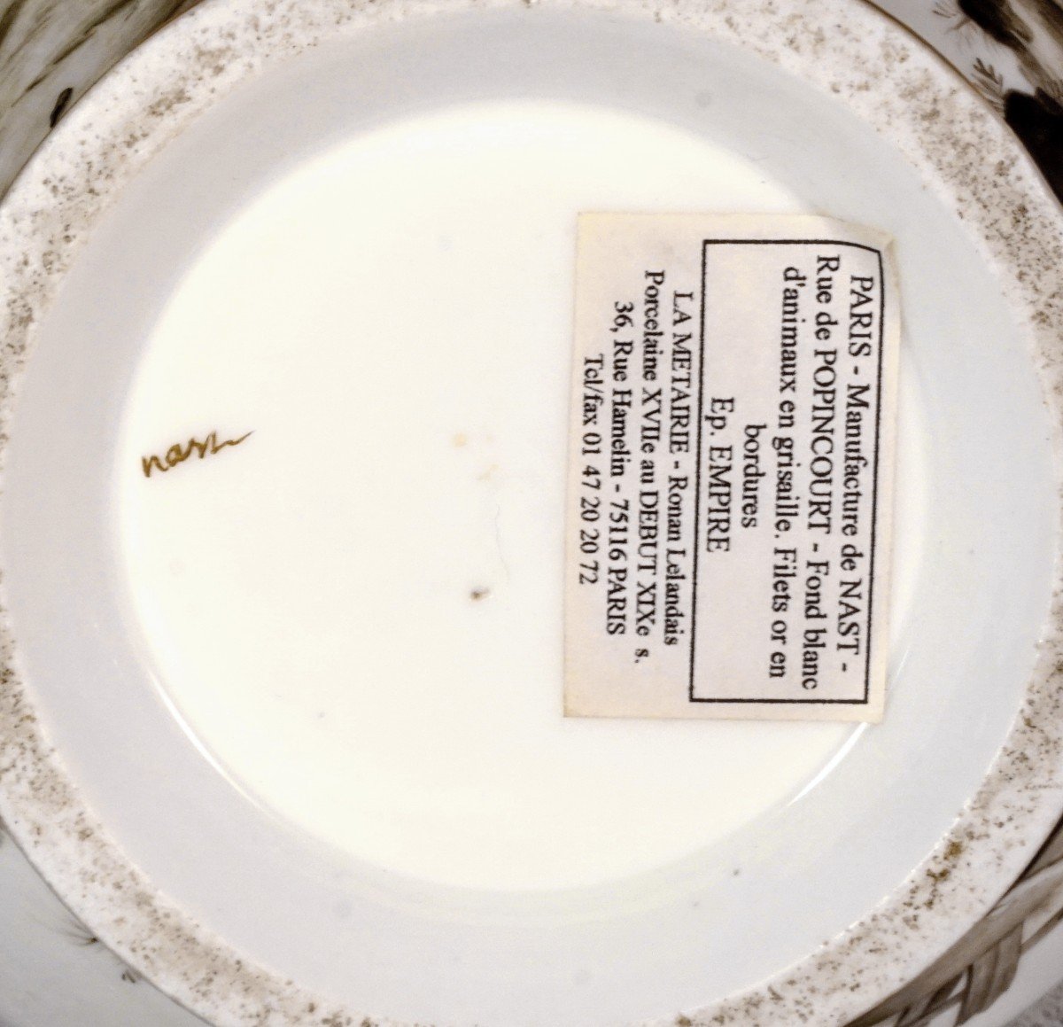 Paris Porcelain Bowl Or Bowl - Manufacture De Nast - Empire Period-photo-3
