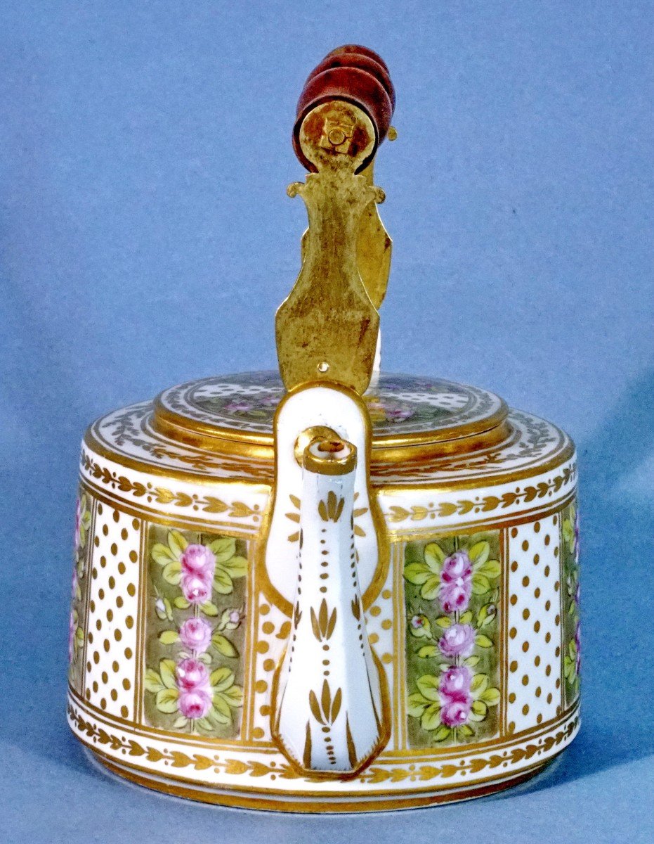 Théière Et Son Couvercle En Porcelaine De Paris - Manufacture à La Reine  - Ep. XVIIIe-photo-3