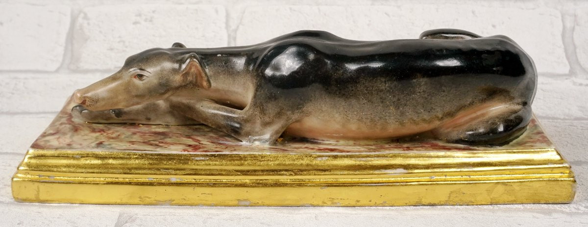 Greyhound Couch In Paris Porcelain - Early 19th Century-photo-2