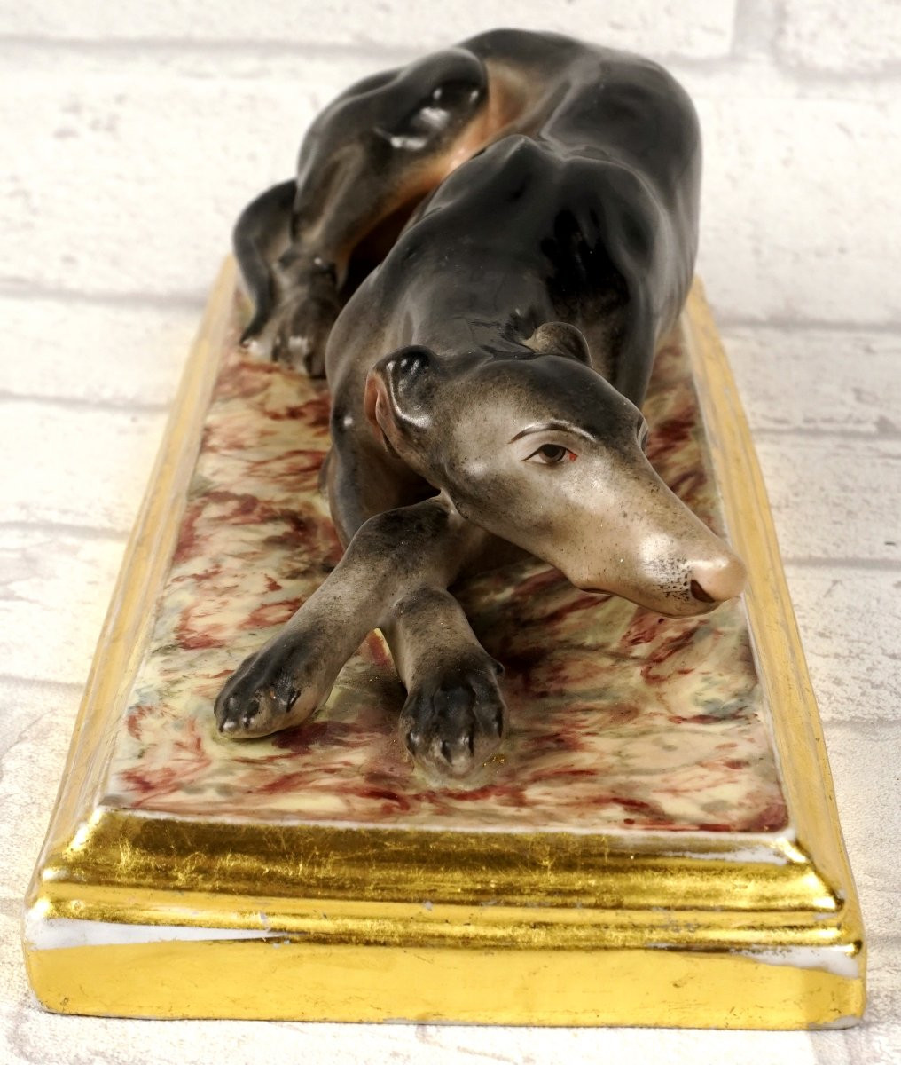 Greyhound Couch In Paris Porcelain - Early 19th Century-photo-2