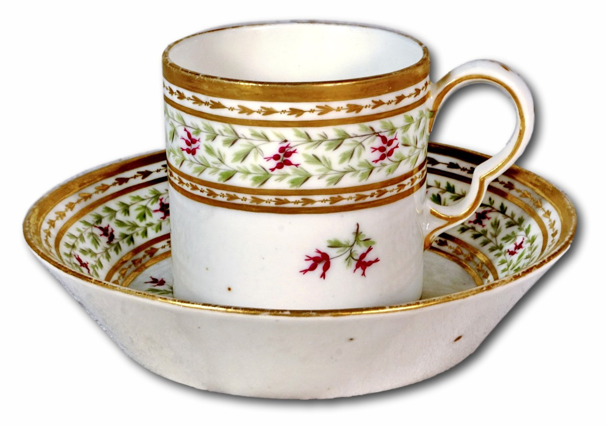 Tasse Et Sa Soucoupe En Porcelaine De Paris - Manufacture De Clignancourt - Moitte - Ep. XVIIIe