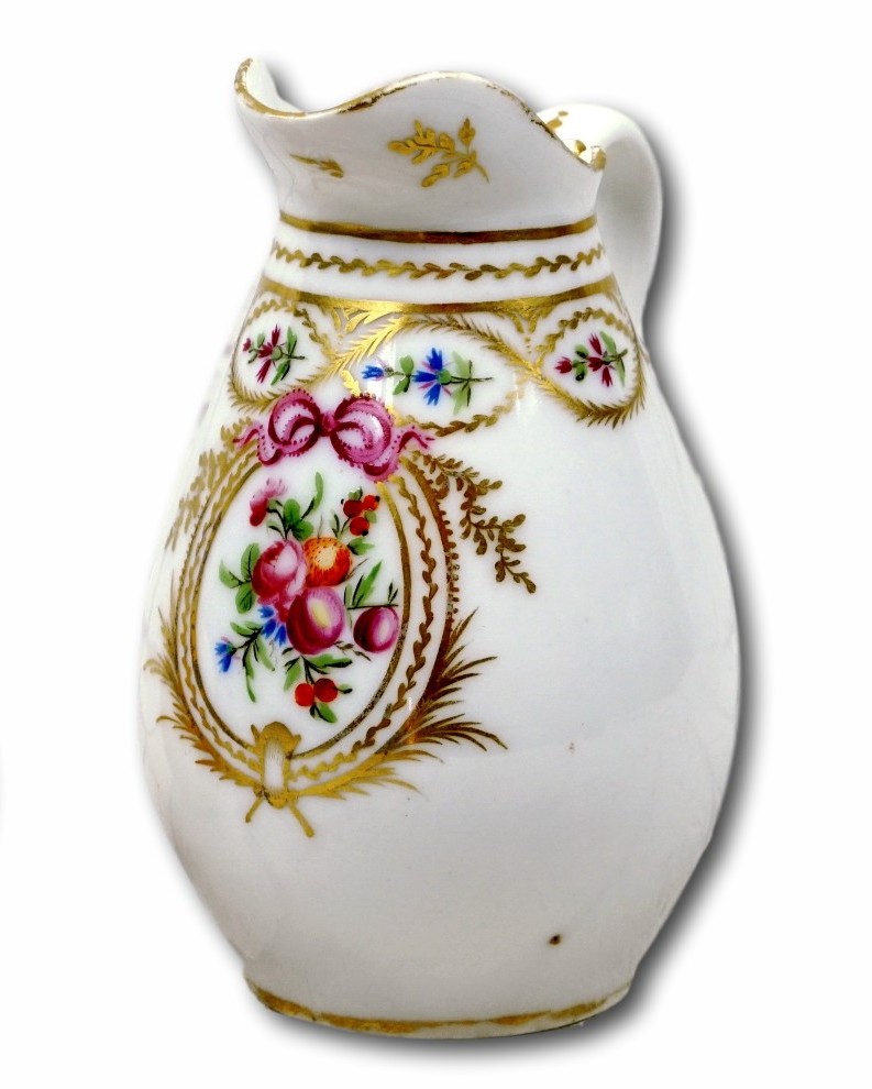 Petit Pot à Lait Piriforme En Porcelaine De Paris - Manufacture De Locre - Ep. XVIIIe