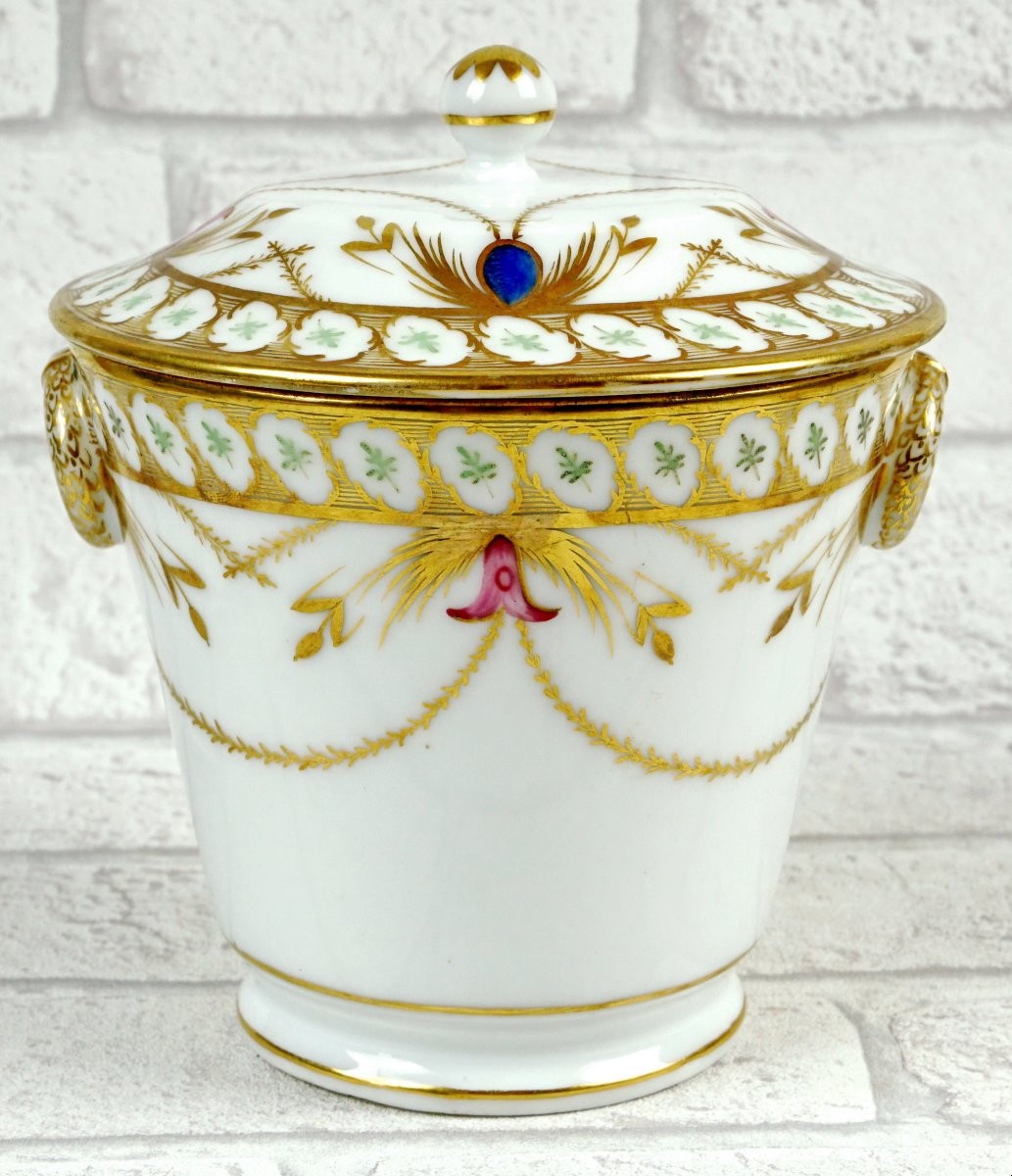 Grand Sucrier Et Son Couvercle En Porcelaine De Paris - Ep. XVIIIe-photo-2