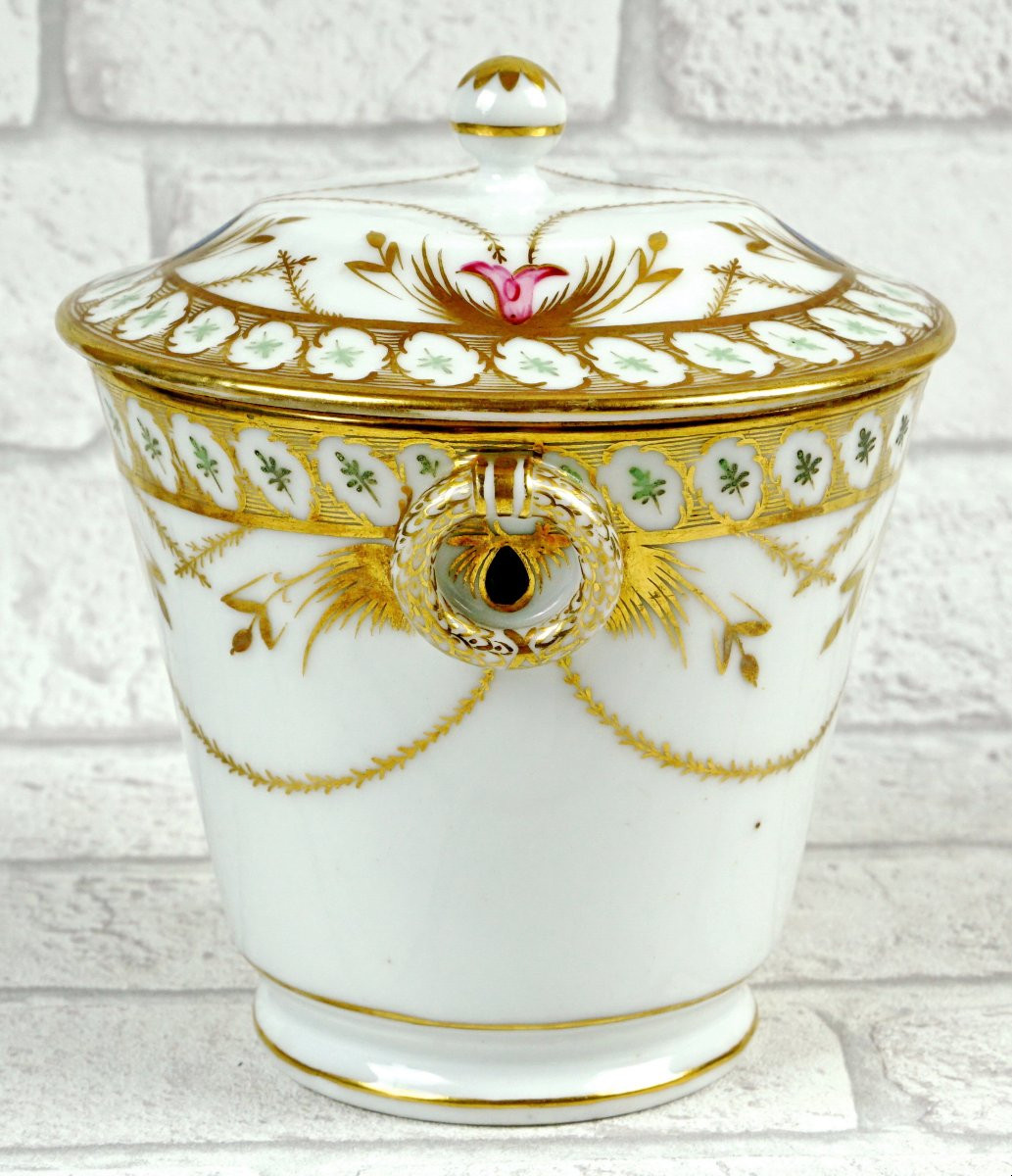 Grand Sucrier Et Son Couvercle En Porcelaine De Paris - Ep. XVIIIe-photo-3
