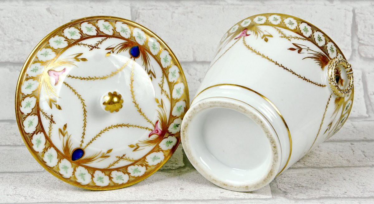 Grand Sucrier Et Son Couvercle En Porcelaine De Paris - Ep. XVIIIe-photo-3