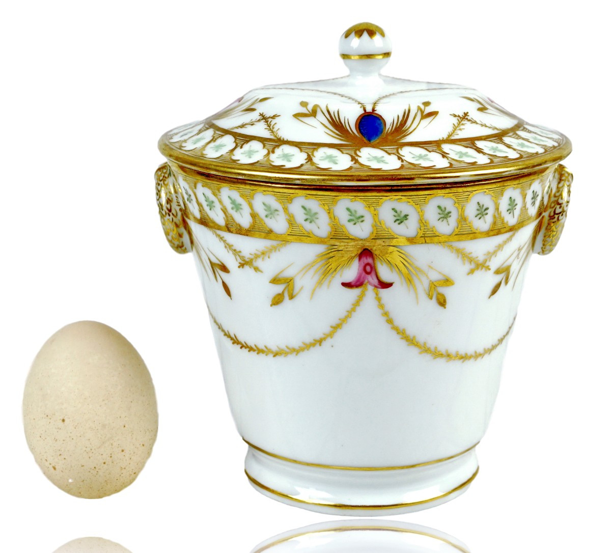 Grand Sucrier Et Son Couvercle En Porcelaine De Paris - Ep. XVIIIe