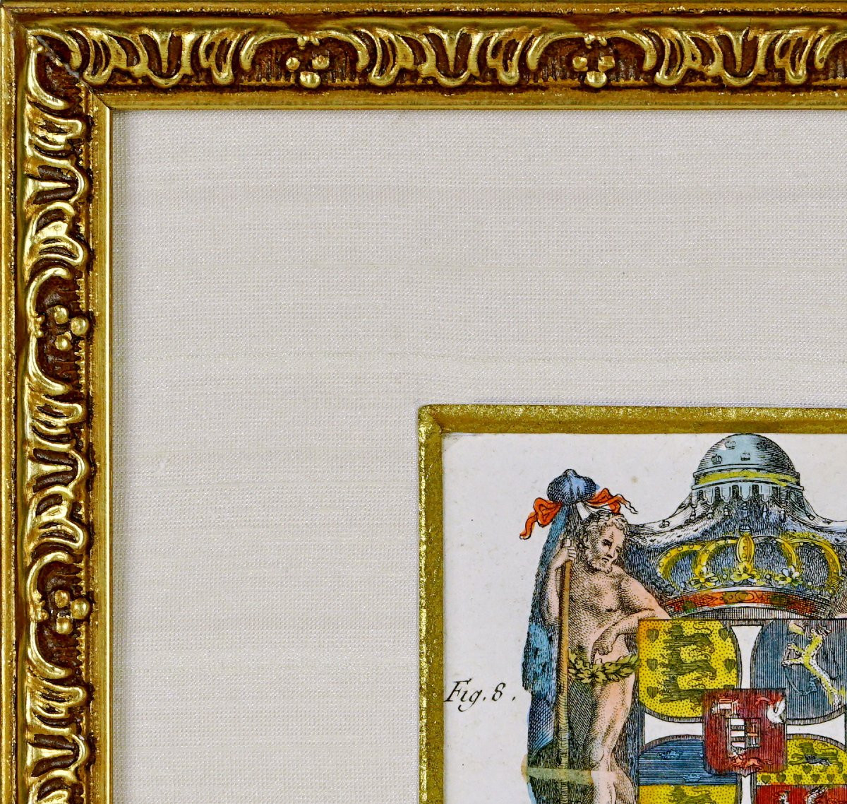 Engraving - Coat Of Arms Of Christin VII King Of Denmark And Norway - 18th Century-photo-2