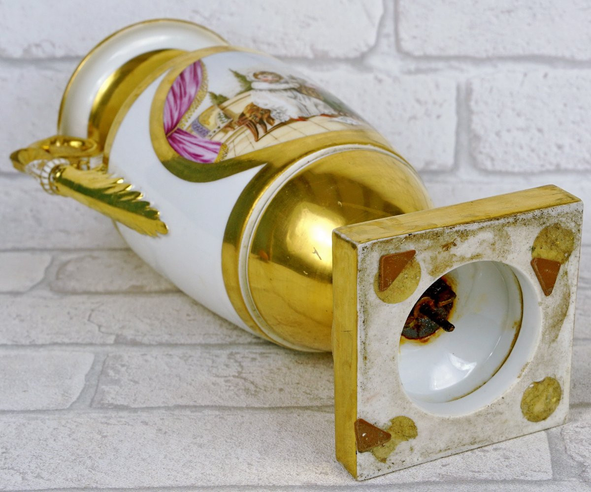 Paire De Vases En Porcelaine De Paris - Ep. Debut XIXe-photo-2