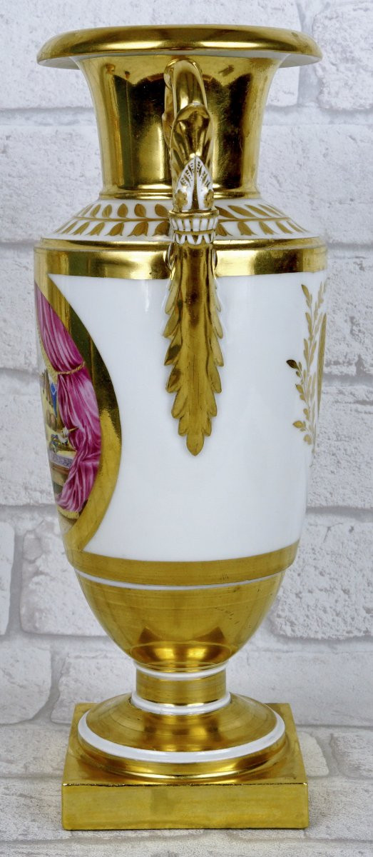 Paire De Vases En Porcelaine De Paris - Ep. Debut XIXe-photo-4