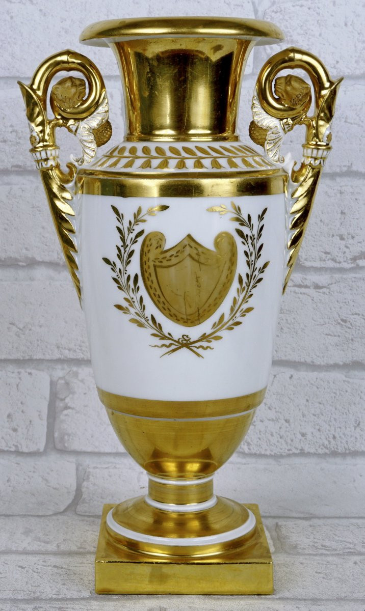 Paire De Vases En Porcelaine De Paris - Ep. Debut XIXe-photo-5
