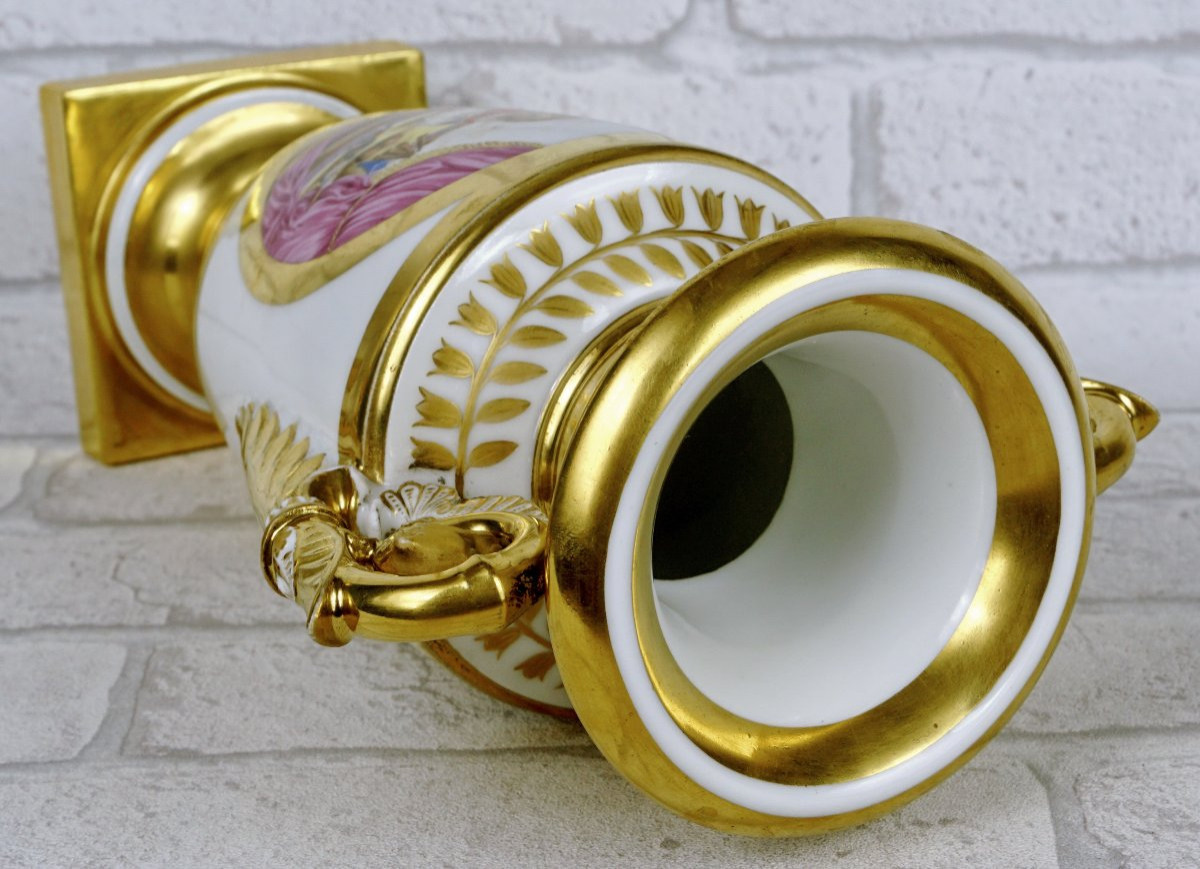 Paire De Vases En Porcelaine De Paris - Ep. Debut XIXe-photo-7