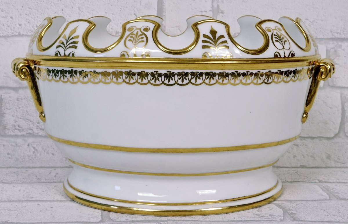 Grande Paire De Verrieres En Porcelaine De Paris - Manufacture De Nast - Ep. Empire-photo-2