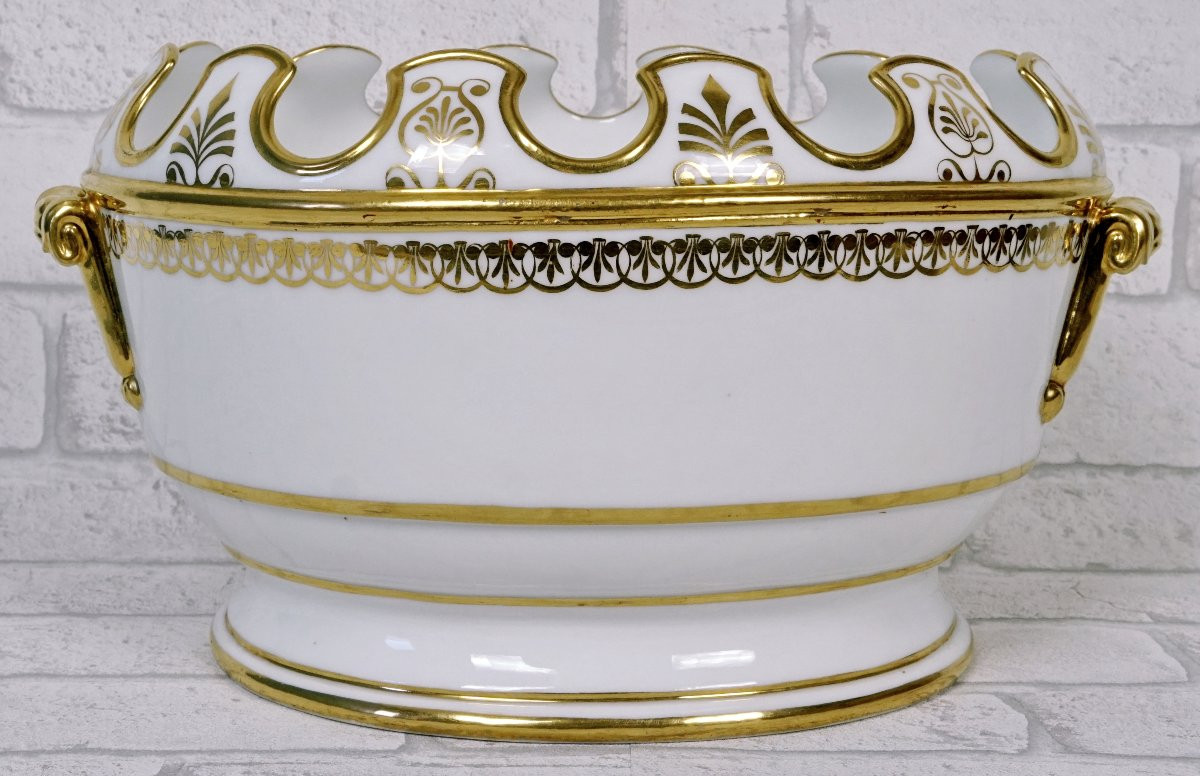 Grande Paire De Verrieres En Porcelaine De Paris - Manufacture De Nast - Ep. Empire-photo-4