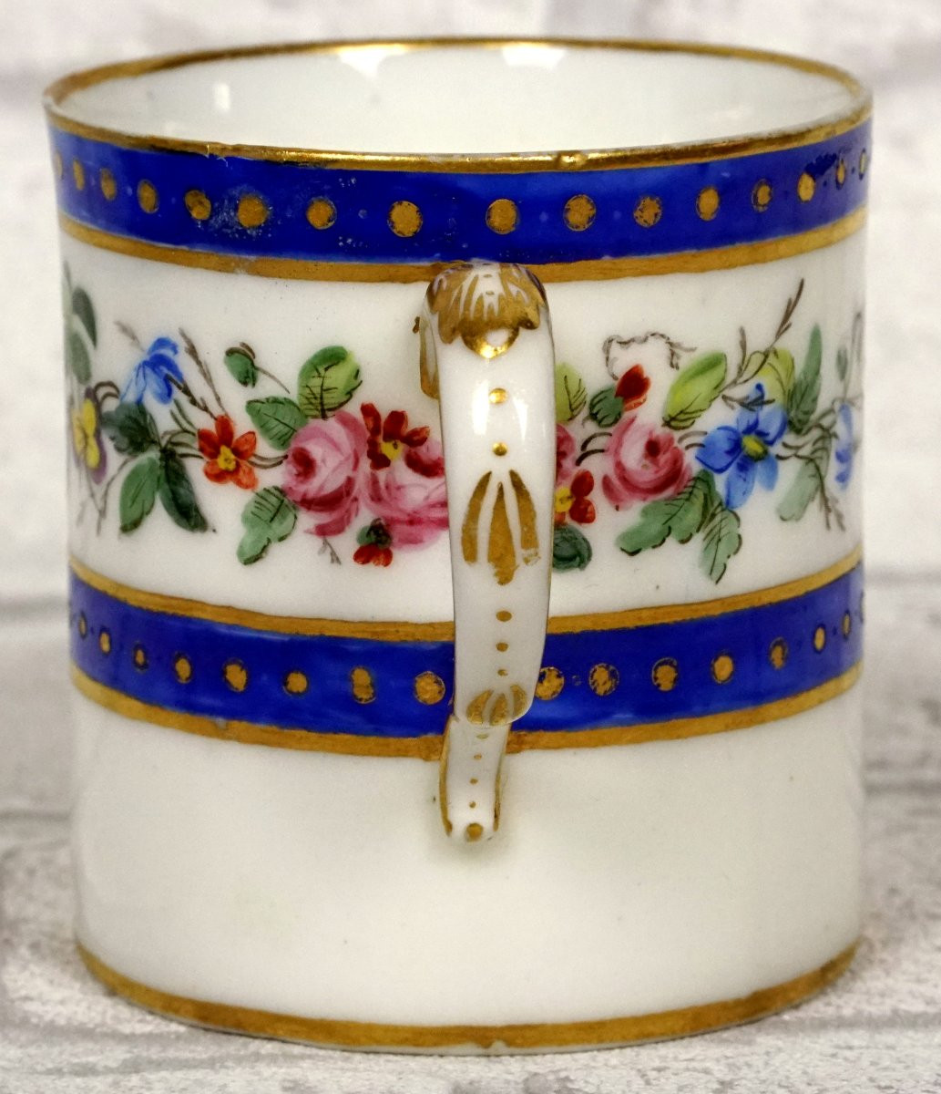 Cup And Saucer (3rd Size) In Porcelain From The Sevres Manufactory - Late 18th Century-photo-3