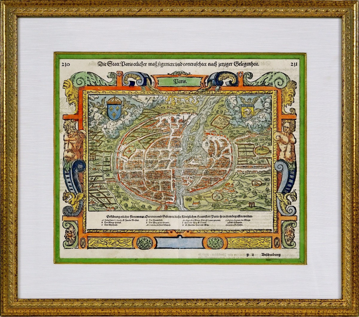 Gravure -  Plan De Paris - Par  Sebastian Munster (1488–1552) - Ep. XVIe (1550 / 1570)