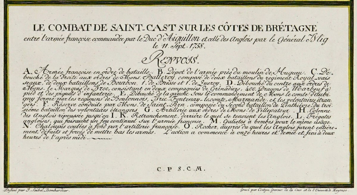 Gravure -  "LE COMBAT DE SAINT CAST SUR LES COTES DE BRETAGNE - Ep. XVIIIe-photo-1