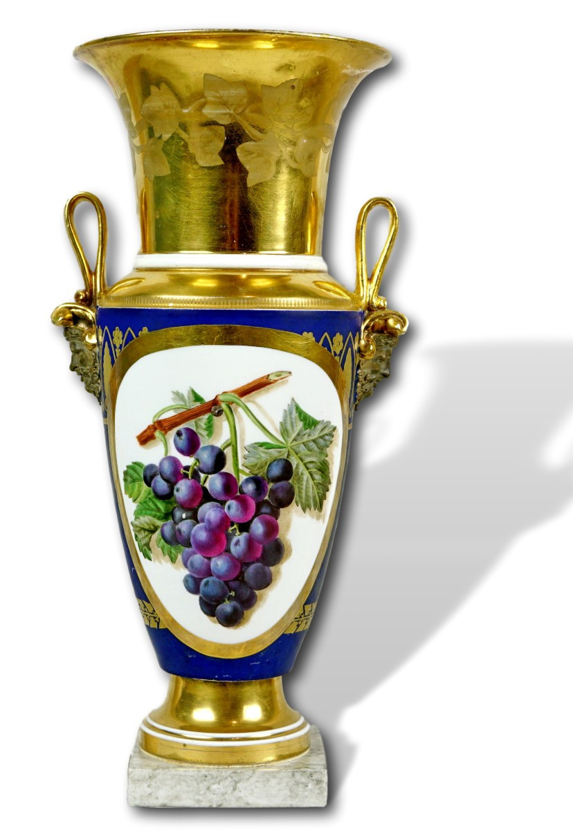 Large Paris Porcelain Vase - Dagoty Manufacture - Empire Period