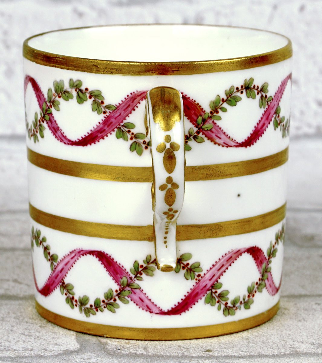 Large Chocolate Cup And Saucer In Sevres Porcelain - 18th Century-photo-1