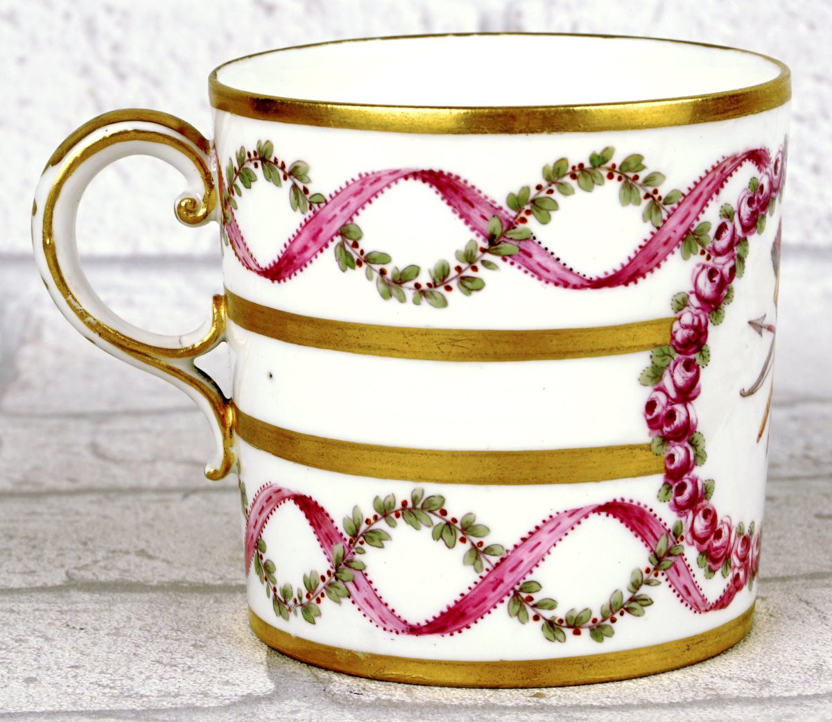 Large Chocolate Cup And Saucer In Sevres Porcelain - 18th Century-photo-2