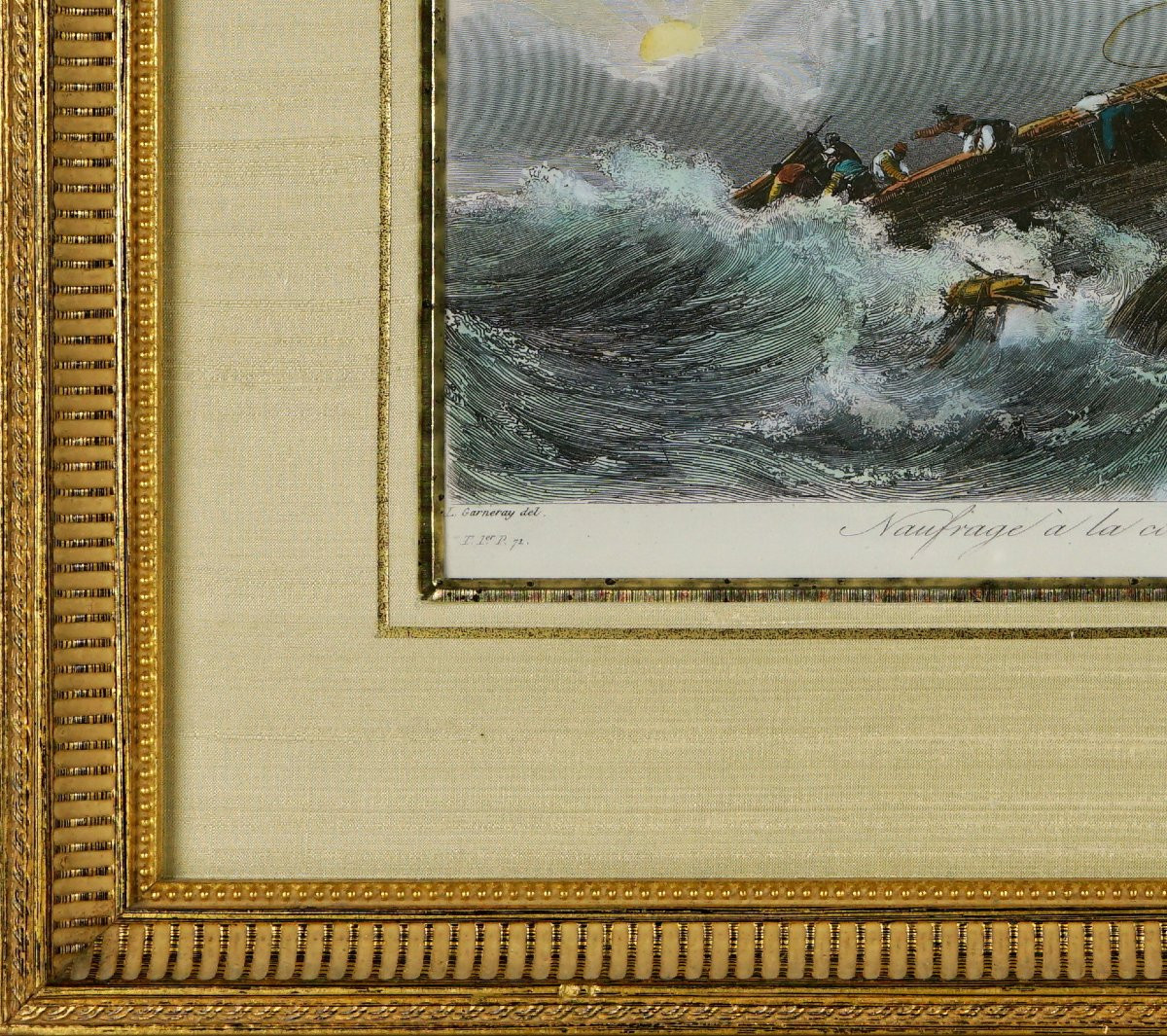  Engraving - Shipwreck Off The Coast Of Africa Of The English Three-masted Sailing Ship Woodrop Sims - Ep. 19th-photo-2