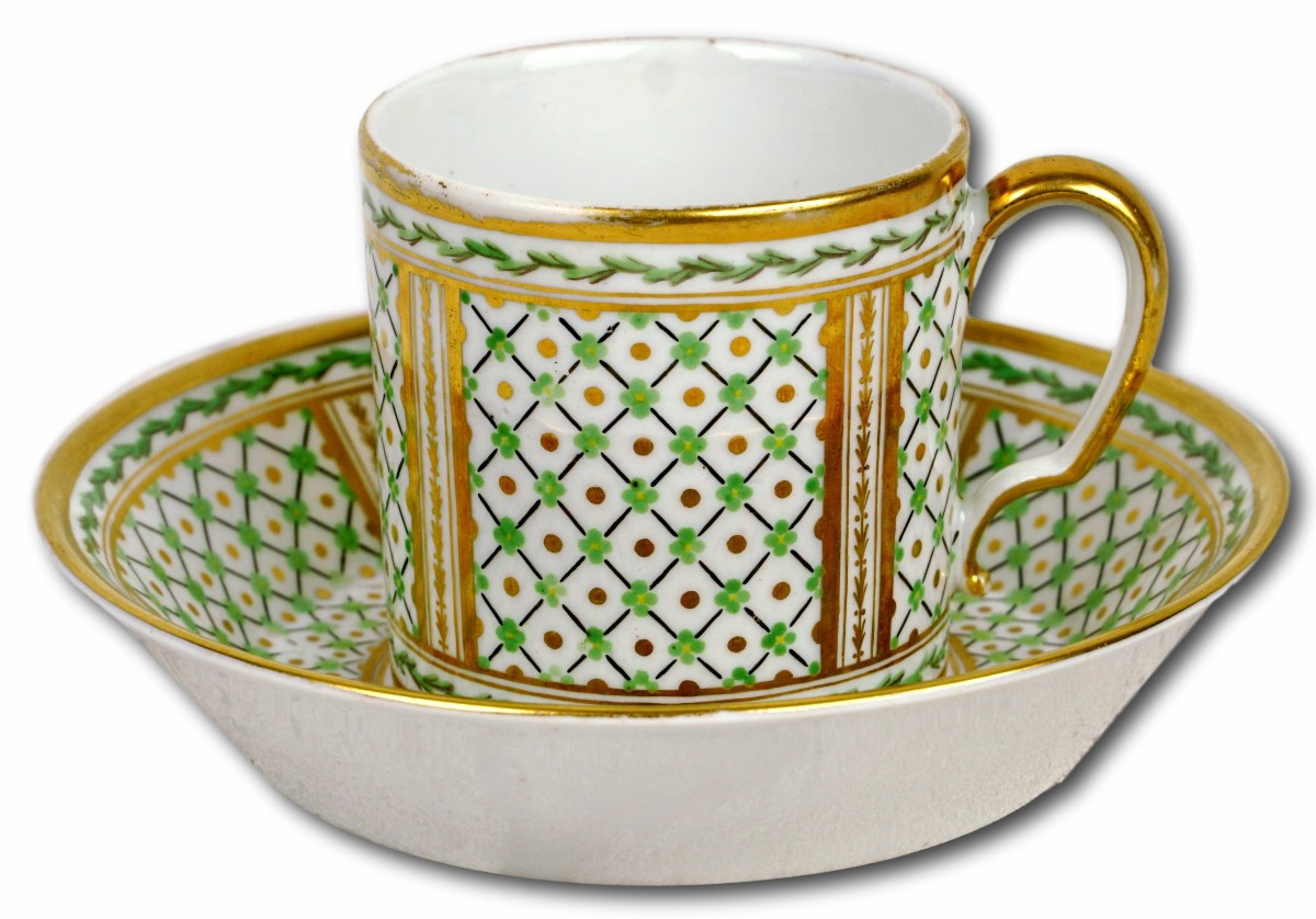 Cup And Saucer In Choisy Le Roi Porcelain (94) (very Rare Manufacture) - 18th Century