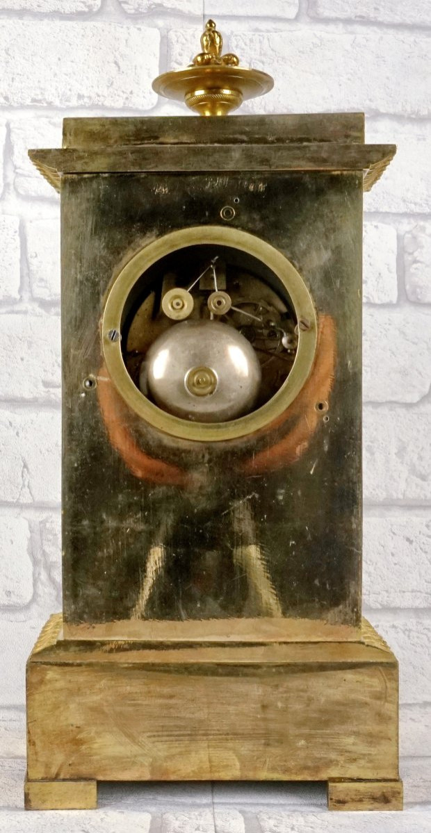 PENDULE BORNE (Rare)  en bronze et plaques en porcelaine  - France - Ep. DEBUT XIXe-photo-4