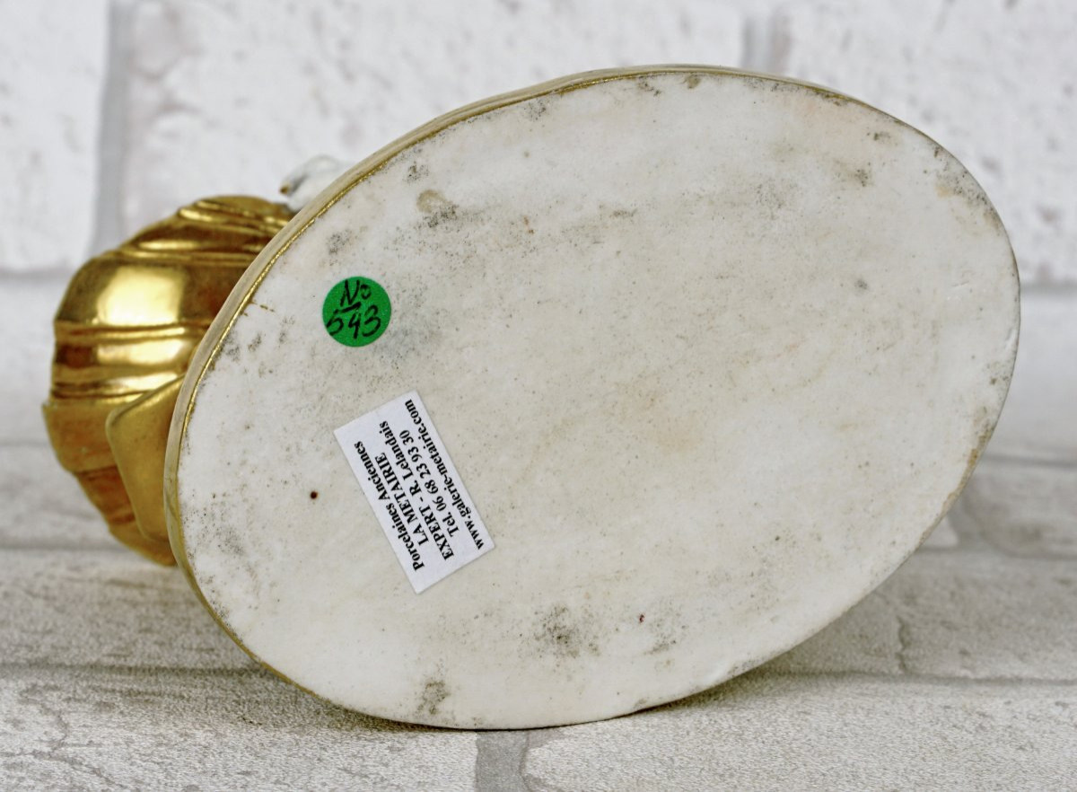 ENCRIER "PUTTO AU DAUPHIN"  porcelaine RUSSE - Manufacture GARDNER à MOSCOU - Ep.  1815/20-photo-2