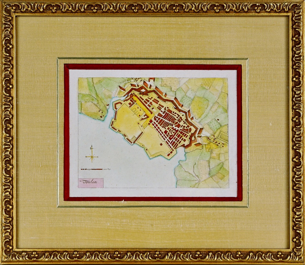 Engraving - Rare Map Of Toulon - Ep. 17th