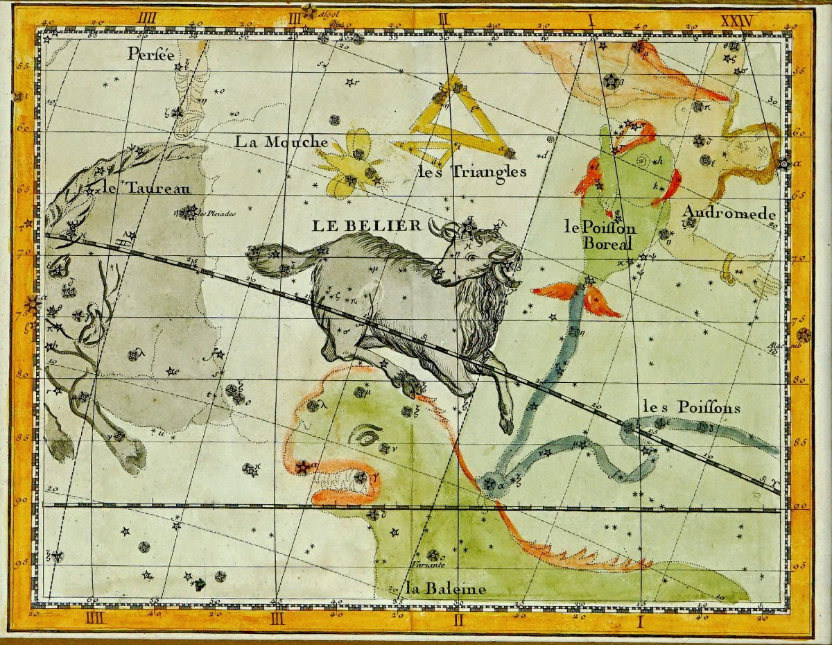 Gravure - SIGNE DU ZODIAC "LE BELIER" (RARE) - Ep. XVIIIe-photo-3