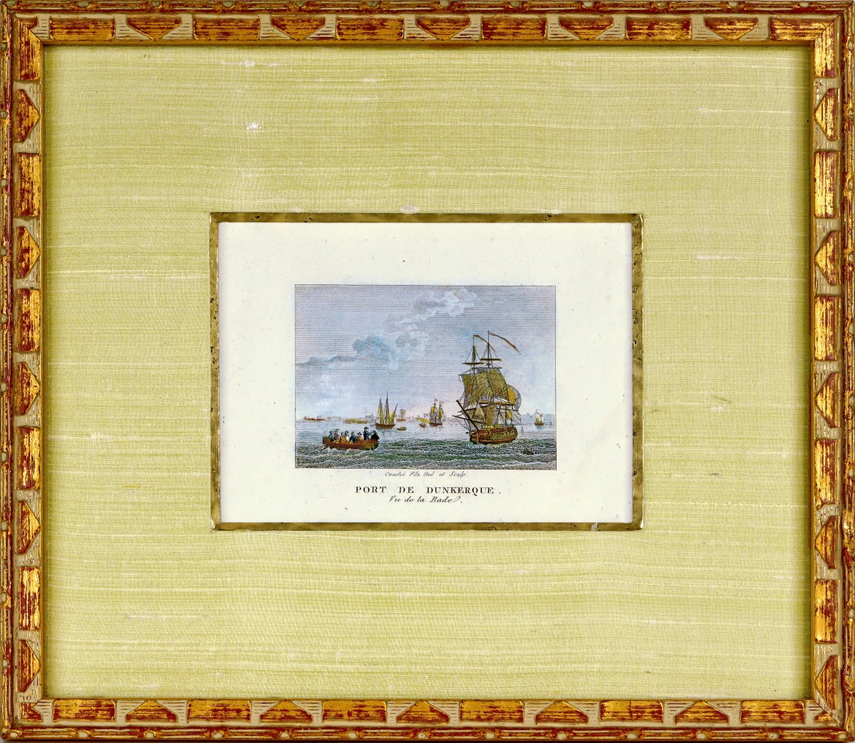 Engraving - Port Of Dunkerque (59) - View Of The Harbor - Ep. Early 19th Century